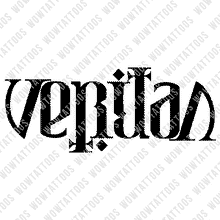 Load image into Gallery viewer, Veritas Ambigram Tattoo Instant Download (Design + Stencil) STYLE: C - Wow Tattoos
